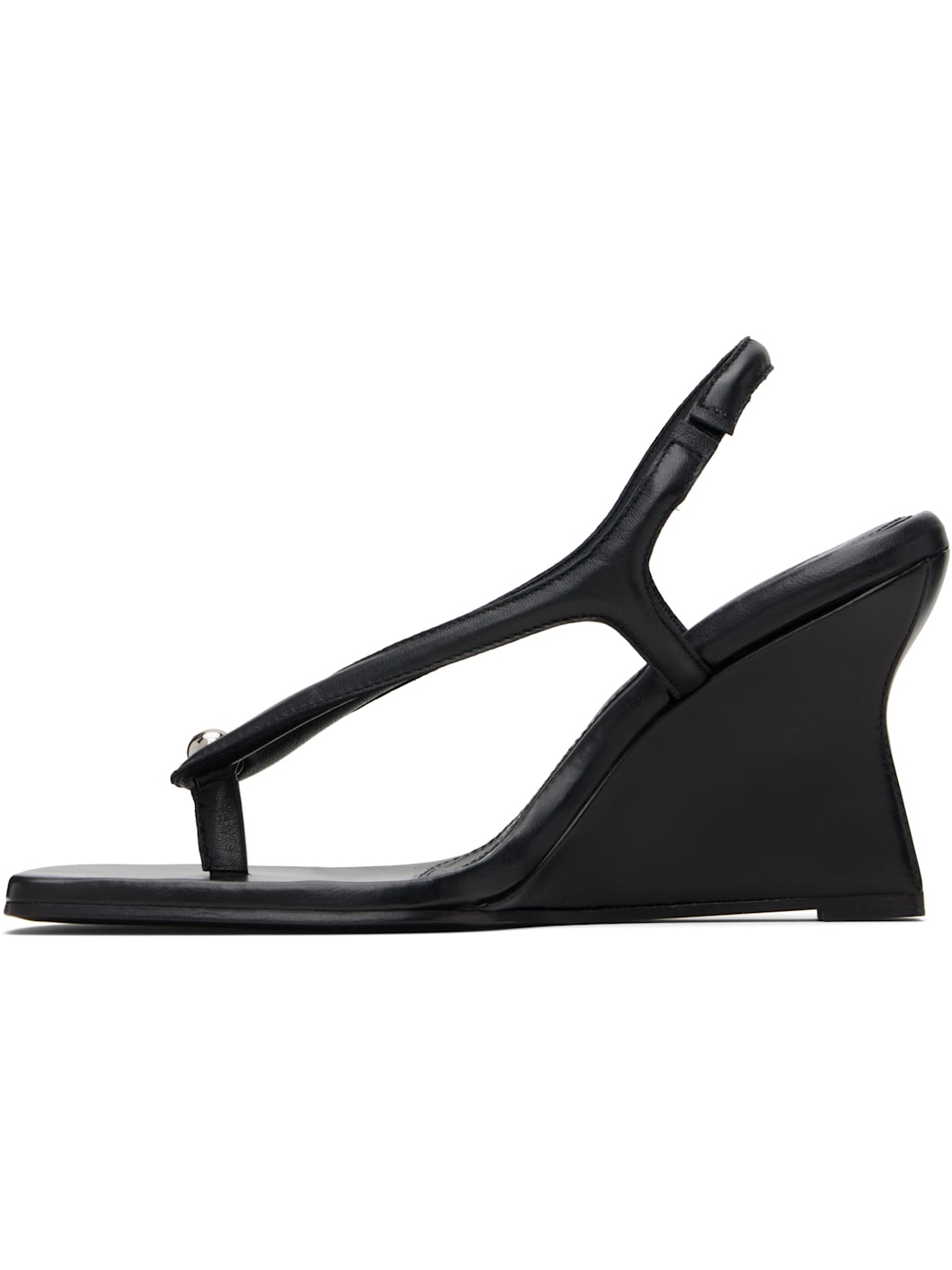 Black Valentina Wedge Heeled Sandals - 3