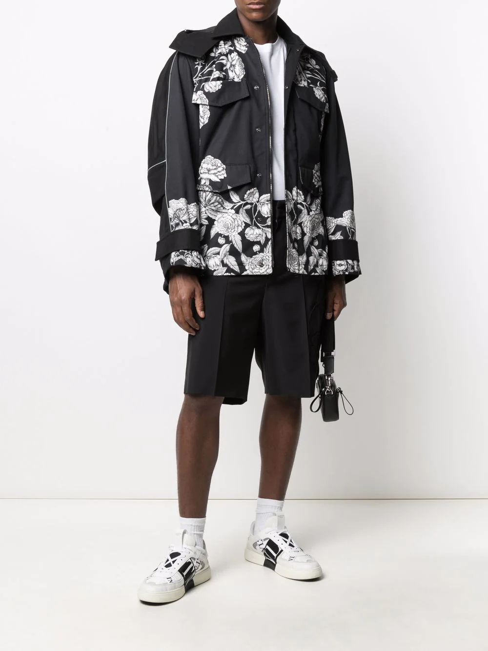 Dark Blooming-print hooded jacket - 2