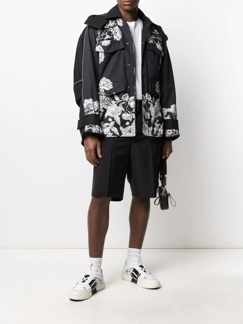 Valentino Dark Blooming-print hooded jacket outlook