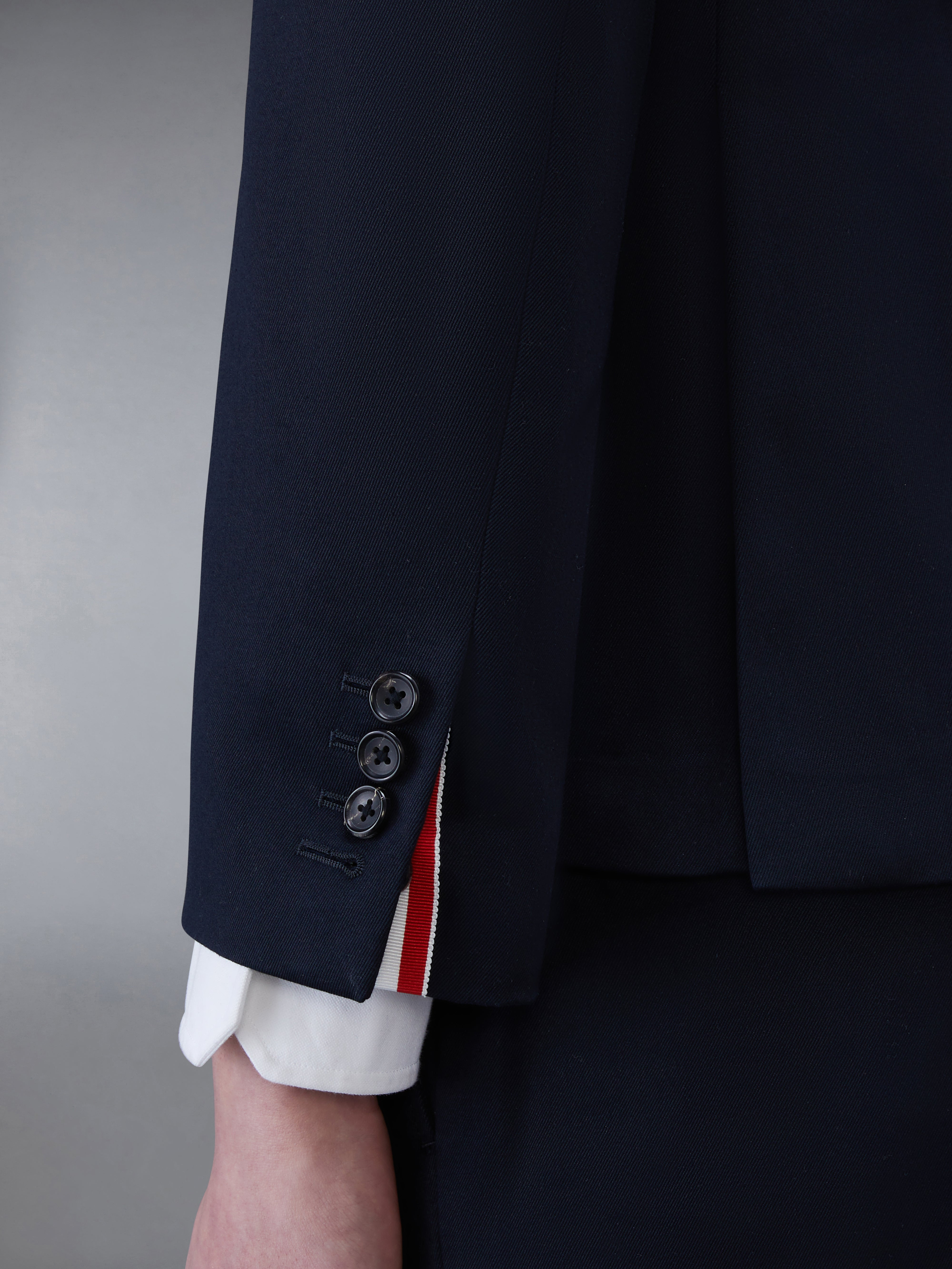 Navy Cotton Unconstructed Single Breasted 4-Bar Classic Jacket - 6