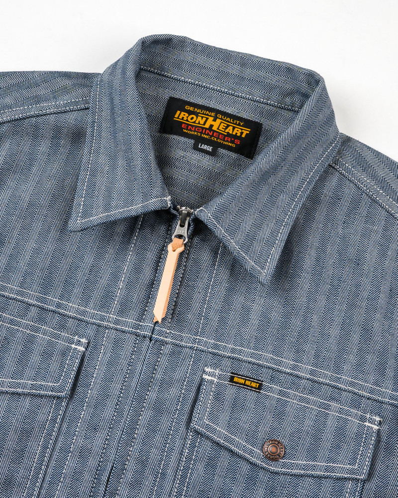 IHJ-164-BLU 10.5OZ HERRINGBONE WORK JACKET - INDIGO 6