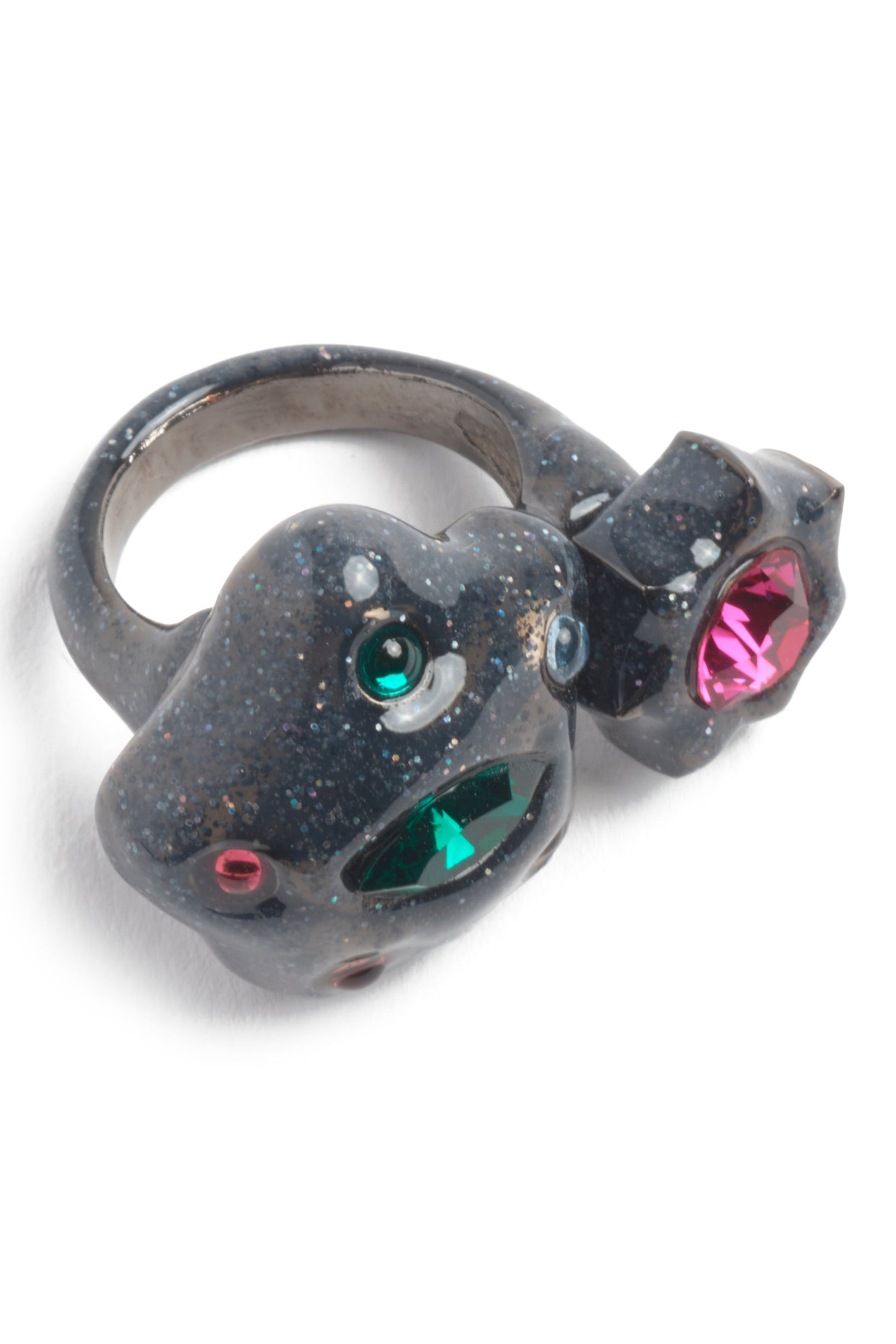 GLITTER BLACK STARLET RING - 4