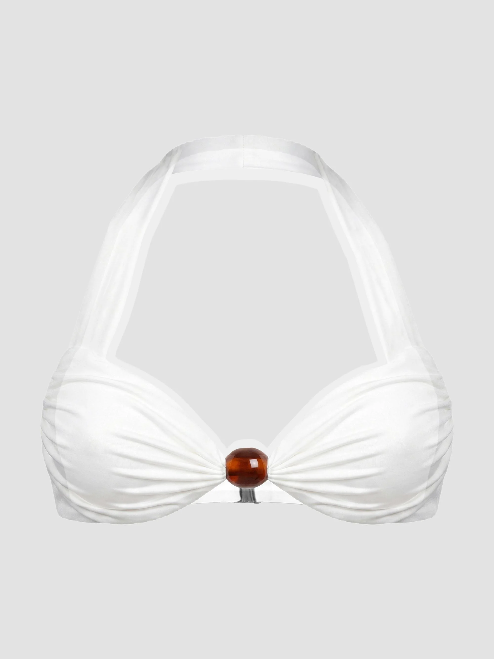Women's Sirena Halter Bikini Top - Ivory - 1