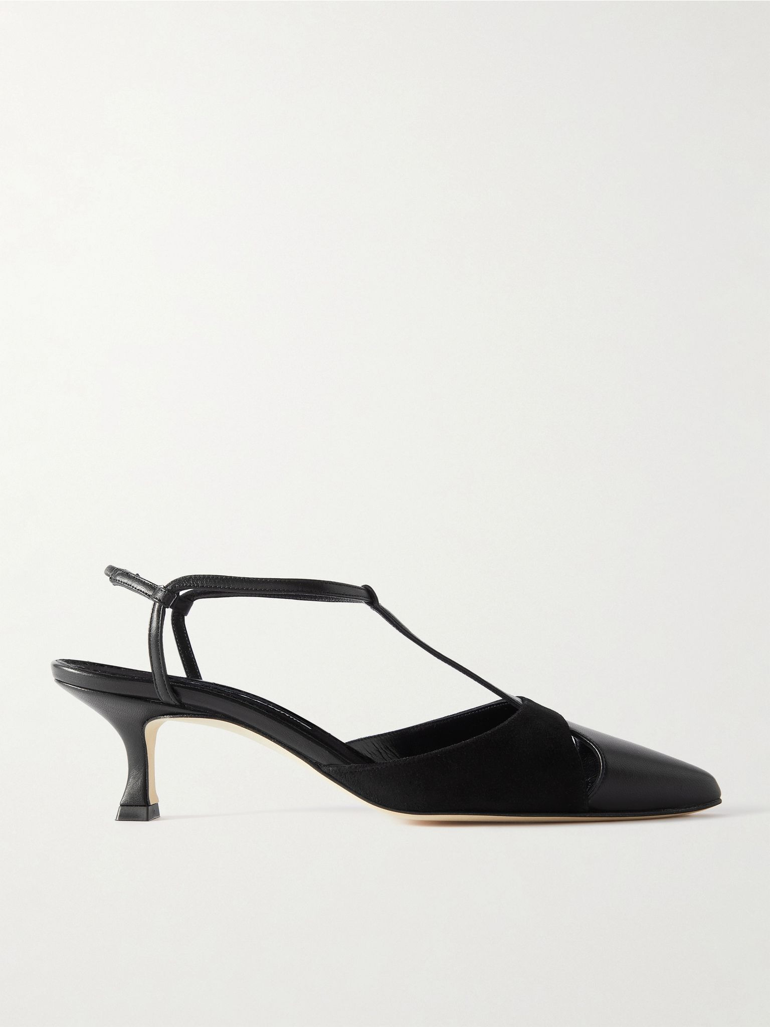 Turgimod 50 cutout leather and suede pumps Black - 1