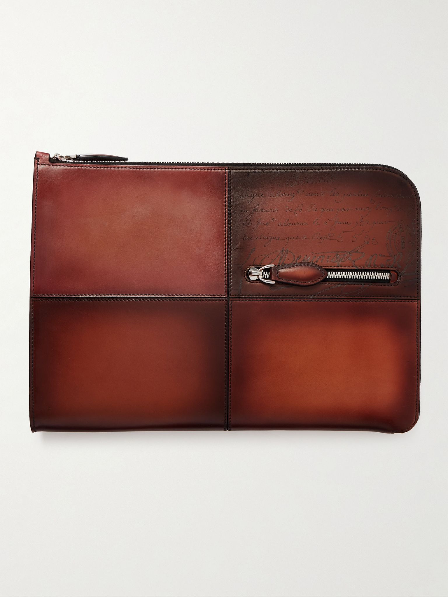 Nino TGM Scritto Panelled Venezia Leather Pouch Brown - 1