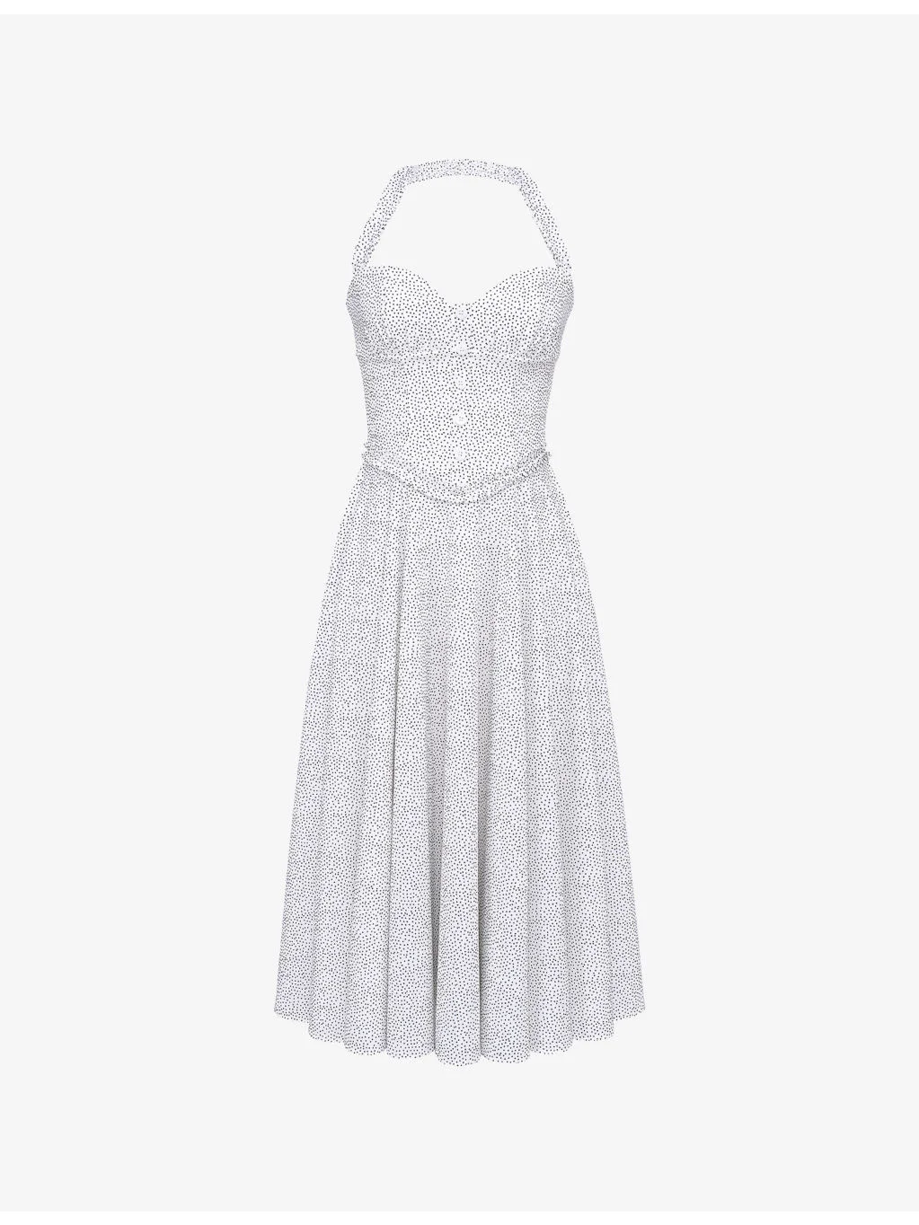 Georgie Polka-Dot Stretch-Cotton Midi Dress - 1