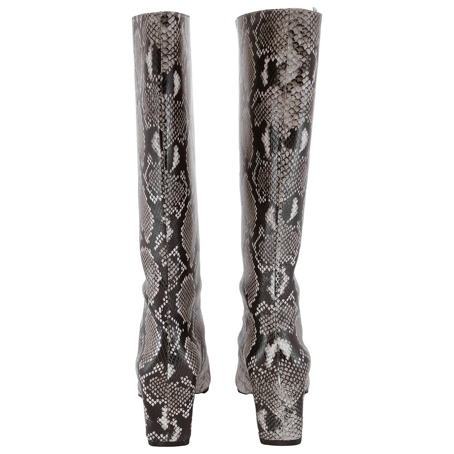 St Agni Python Print Leather High Boots - 4