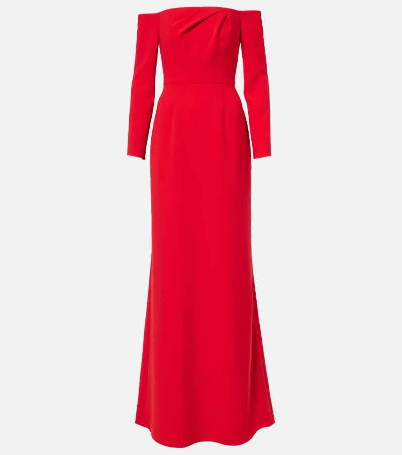 draped off-shoulder gown - 1