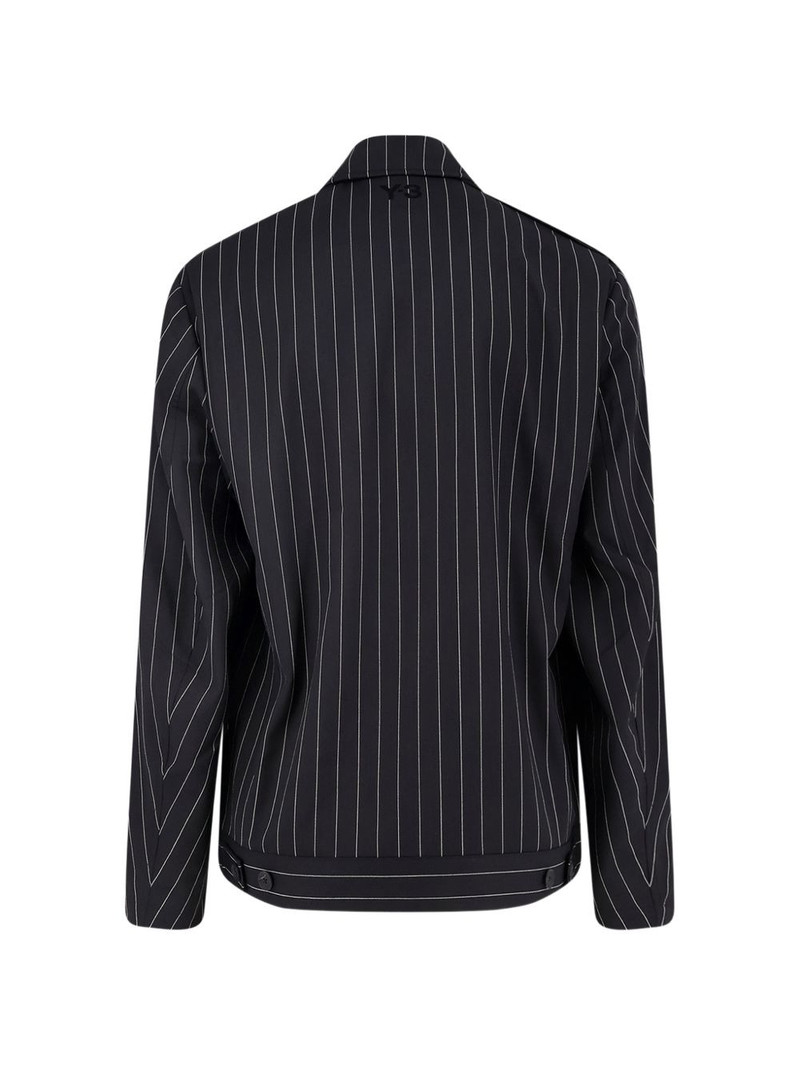 Y-3 pinstripe zip-up overshirt outlook