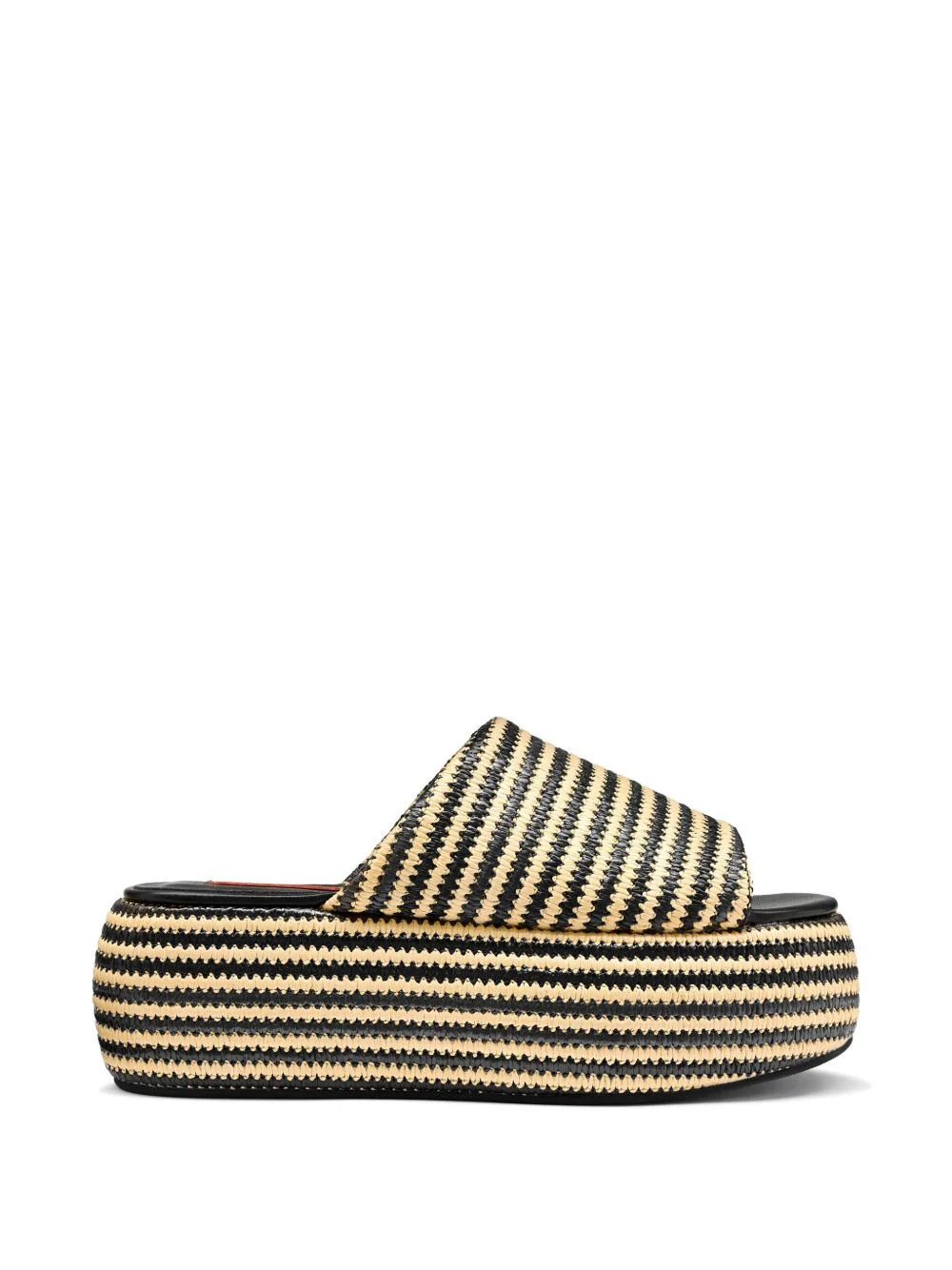 round-toe striped sandals - 1