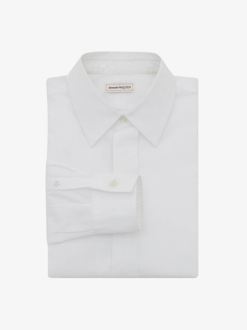 Men's Cotton Poplin Shirt in White 5