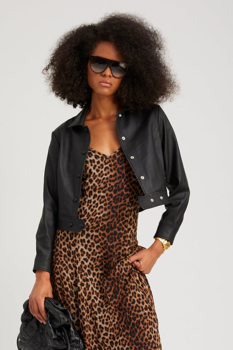 SPRWMN BLACK LEATHER HARDY JACKET outlook