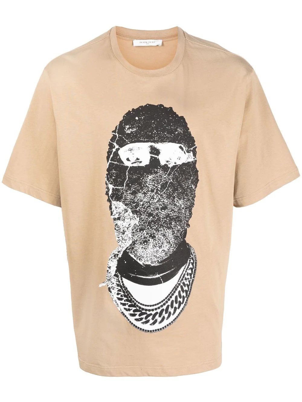 balaclava-print detail T-shirt - 1