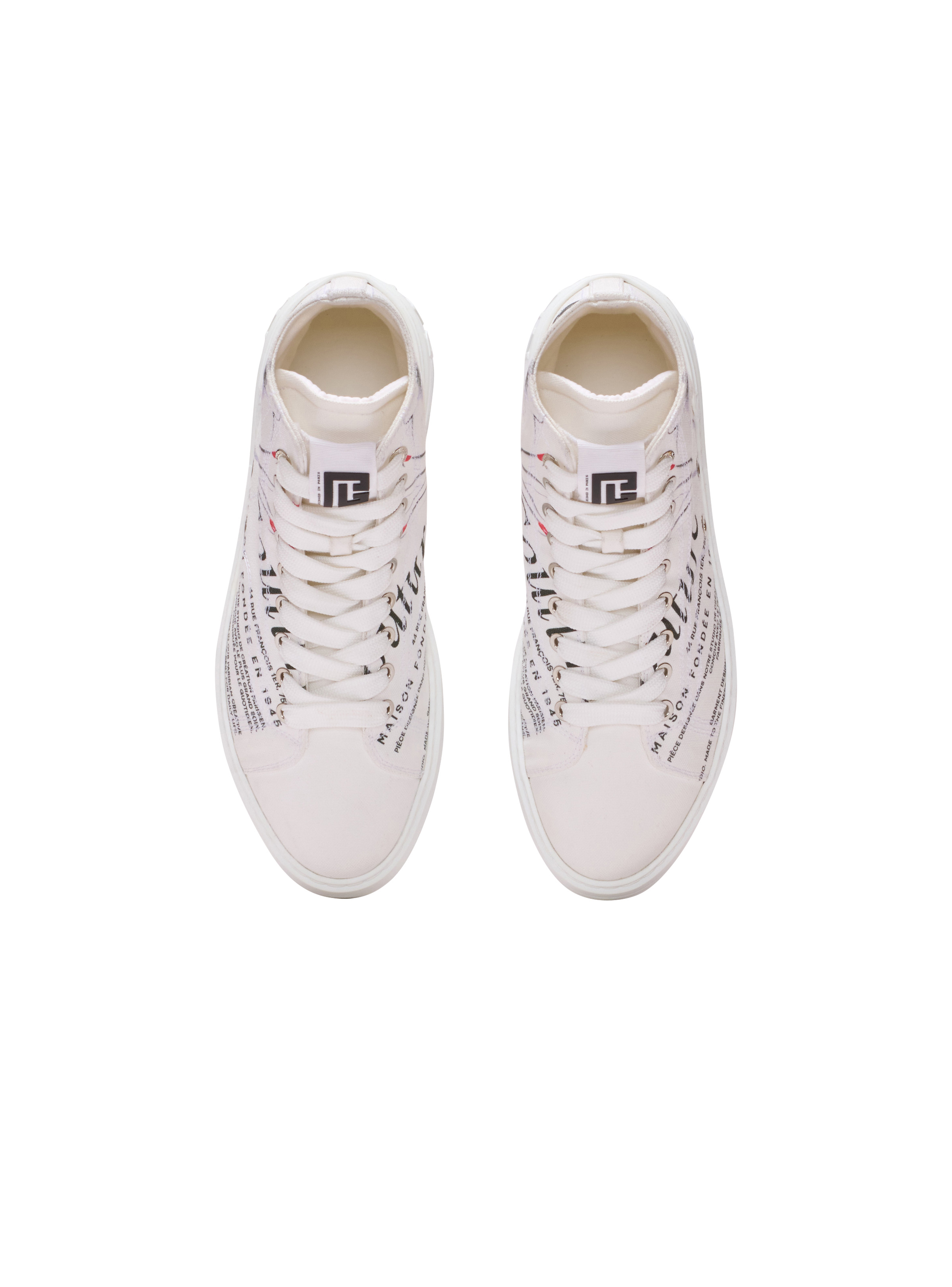 B-Court high-top trainers with Balmain Beauty print - 3