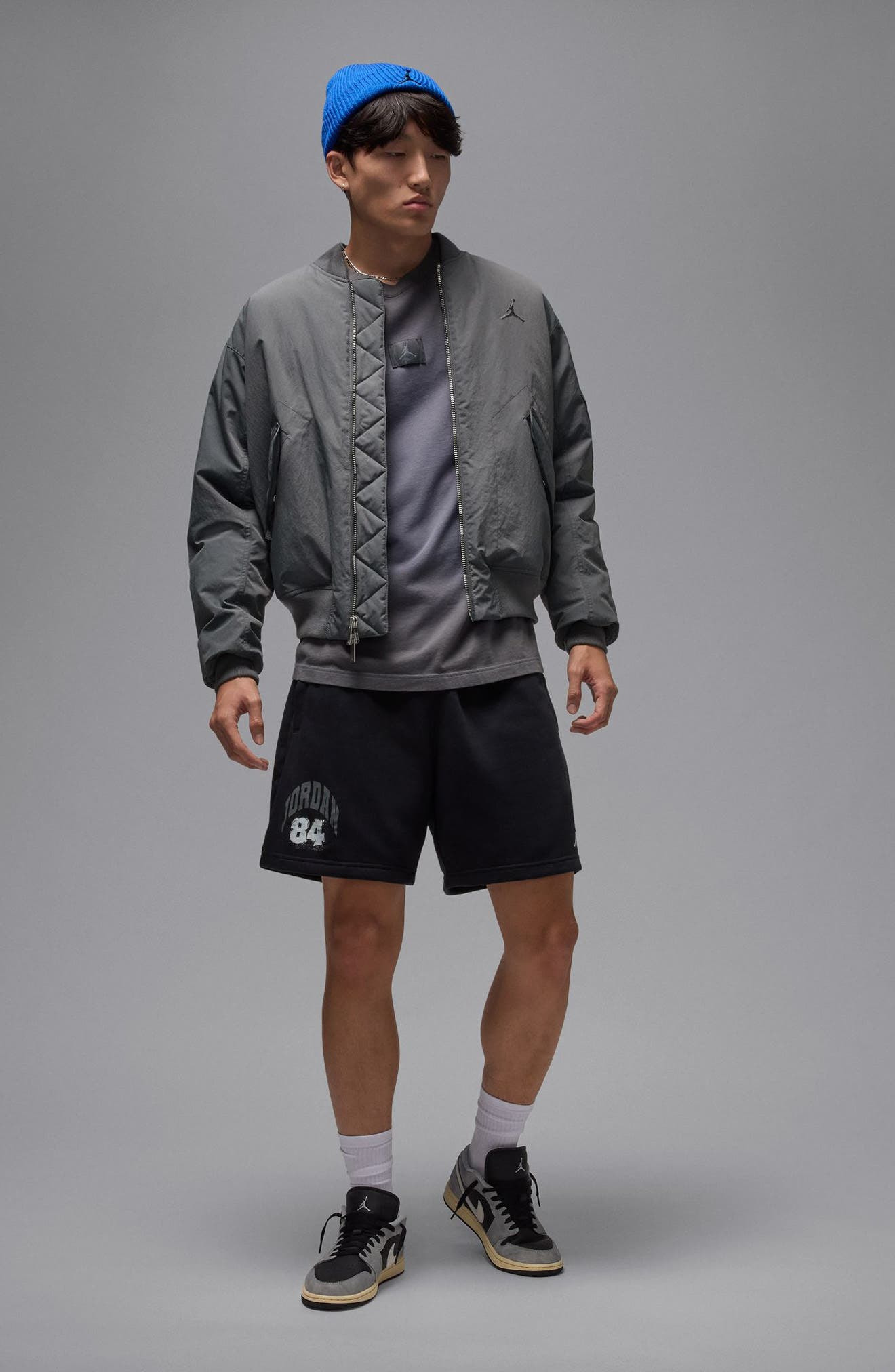 Jordan Collegiate Fleece Shorts in Black/Sail at Nordstrom - 6