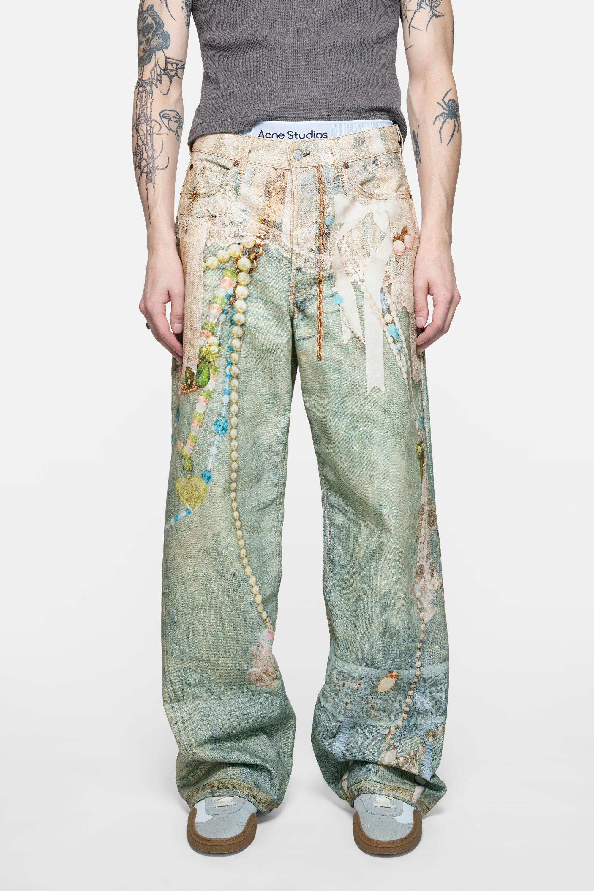 Loose fit jeans - 1981 - White/green - 3