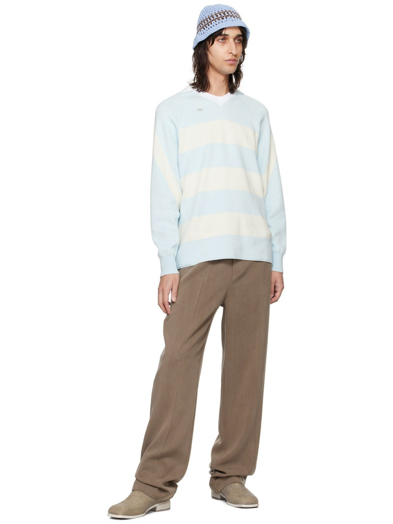 Kijun Blue & White Striped Polo outlook