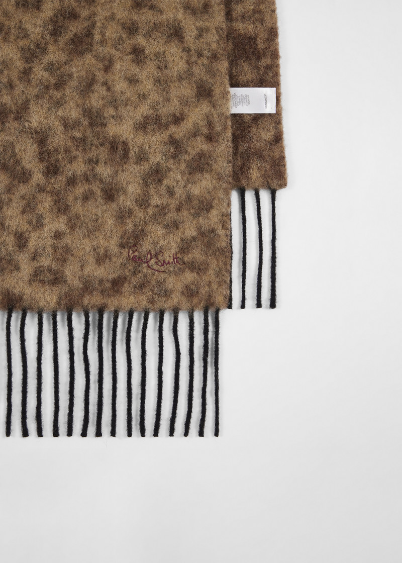 Paul Smith Beige Tonal Leopard Scarf outlook