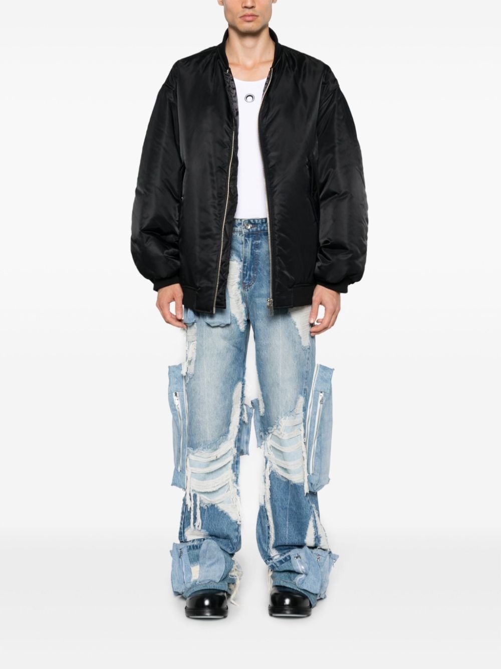 ripped wide-leg jeans - 2