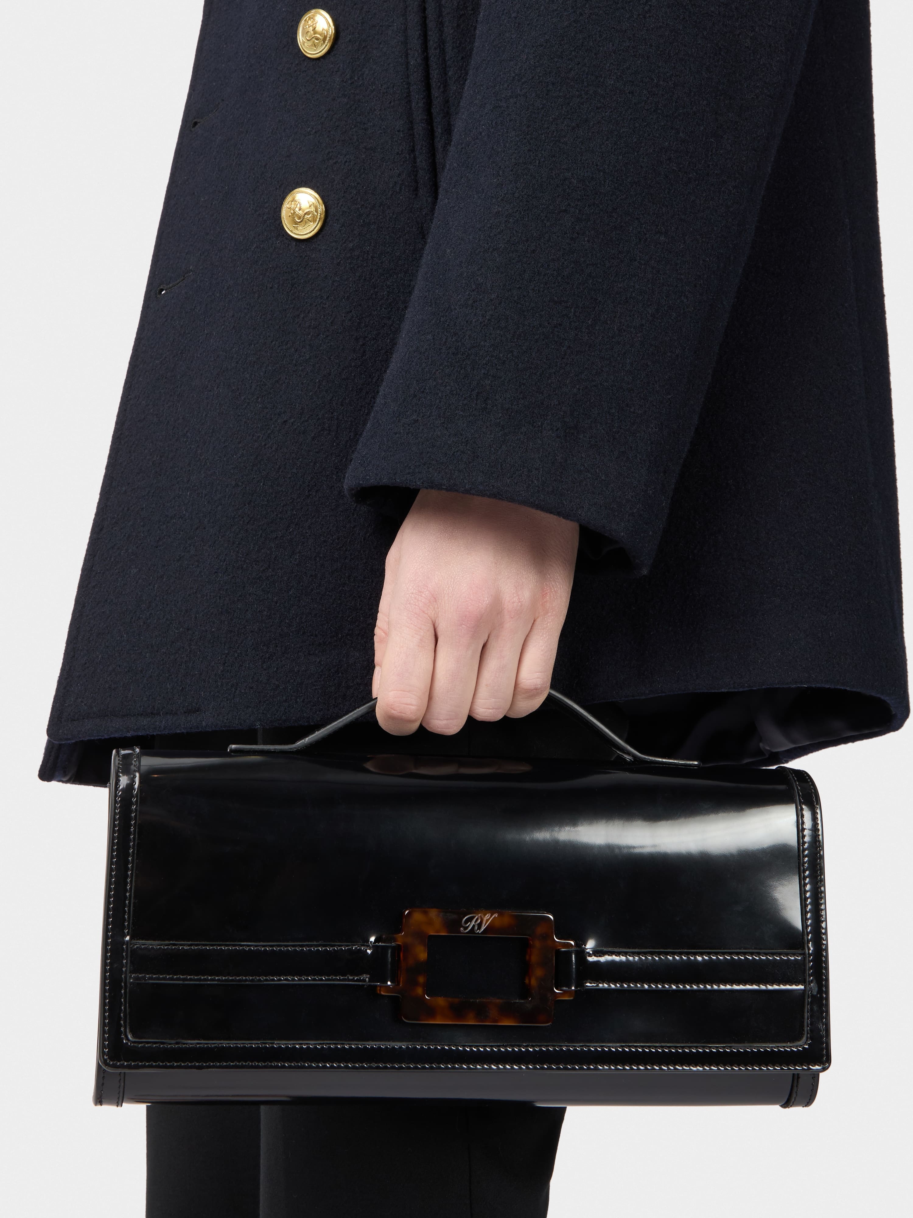 Roger Vivier Belle Vivier Clutch in leather | REVERSIBLE