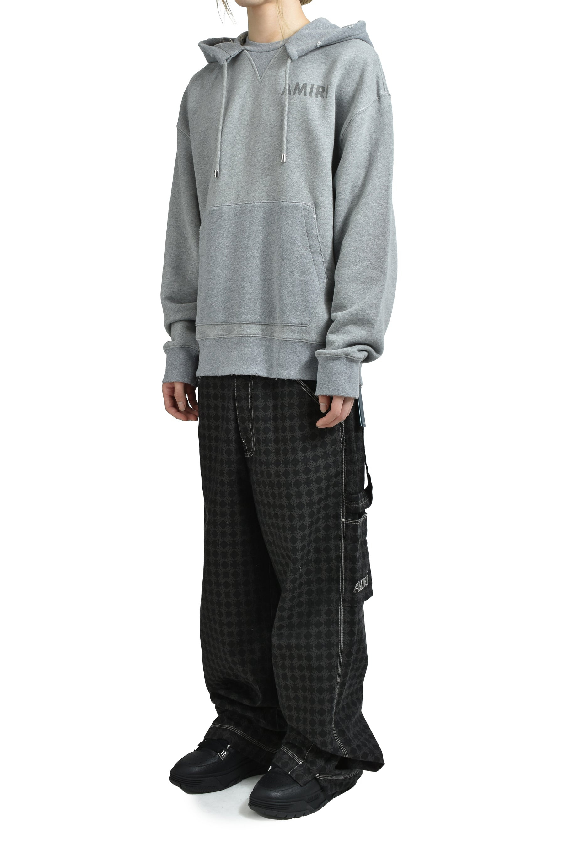 AMIRI STENCIL OVERSIZED HOODIE / GRY - 5