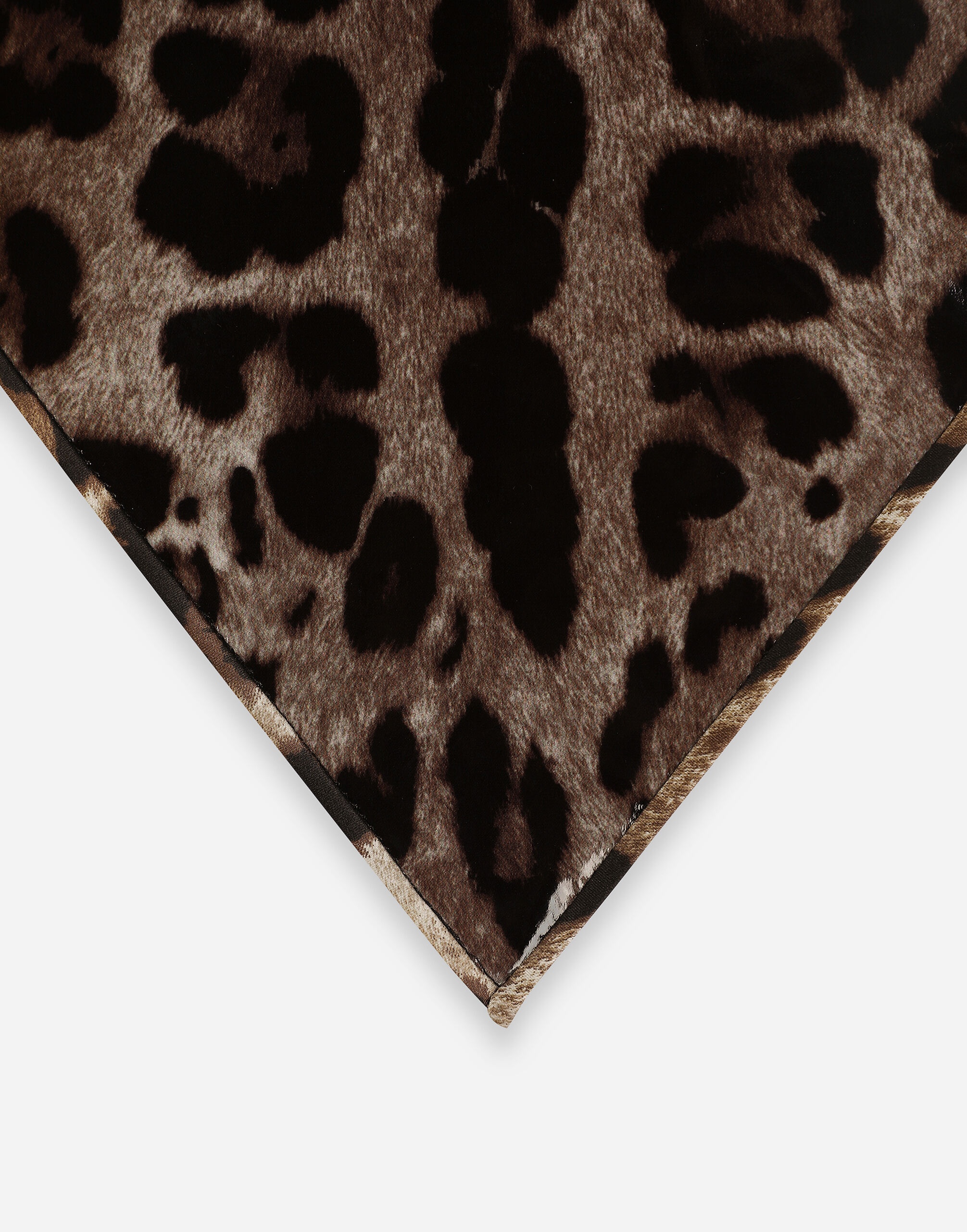 Leopard-print coated satin triangle veil - 4