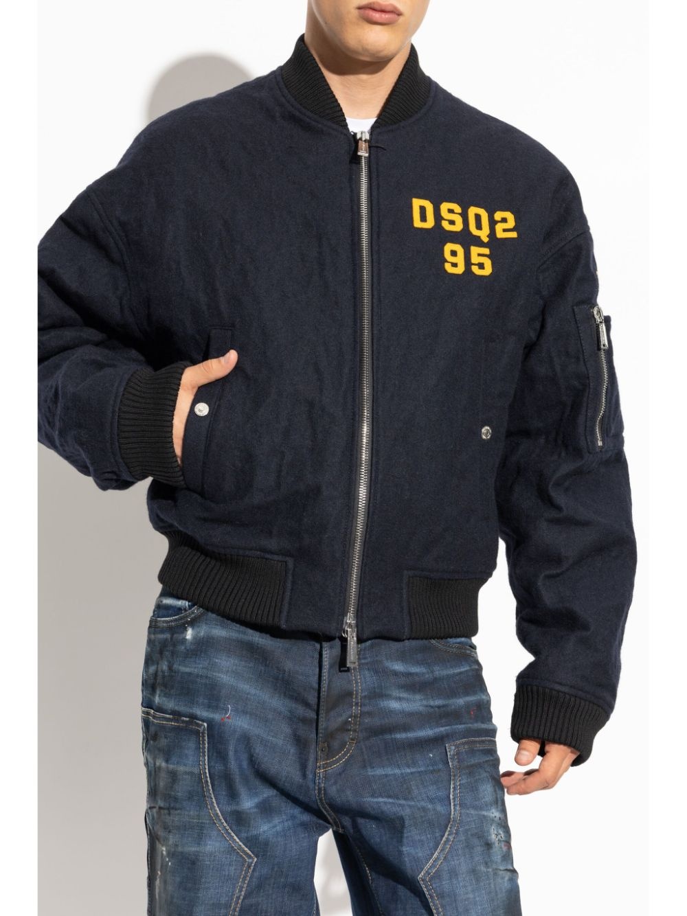 Logo-embroidered bomber jacket - 3