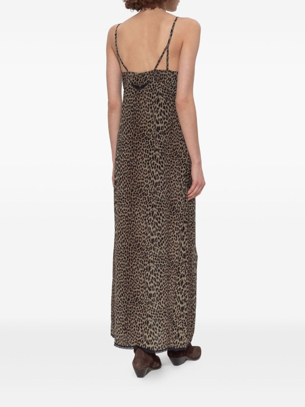 leopard-print slip dress - 3