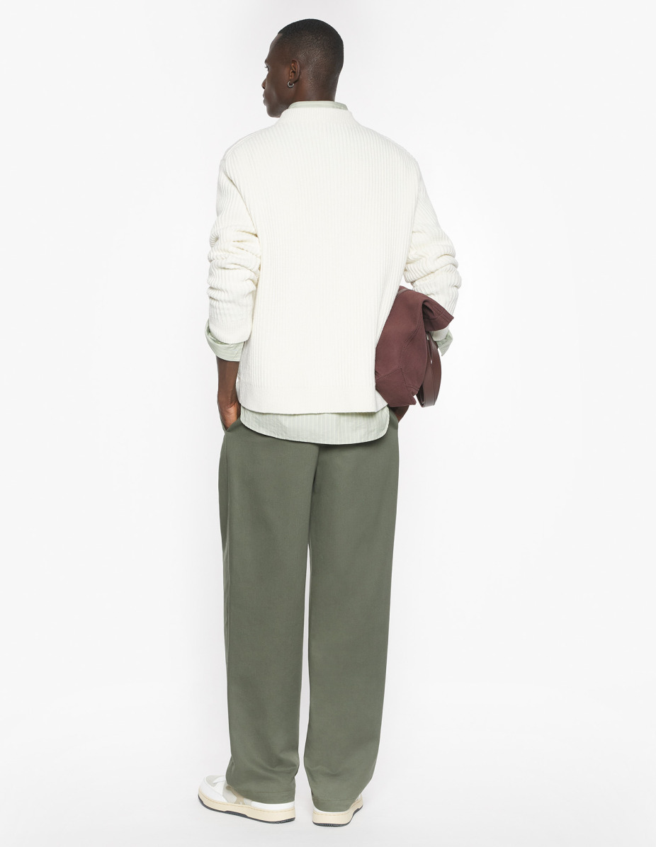 FOX HEAD WOOL RIBBED JUMPER - 5