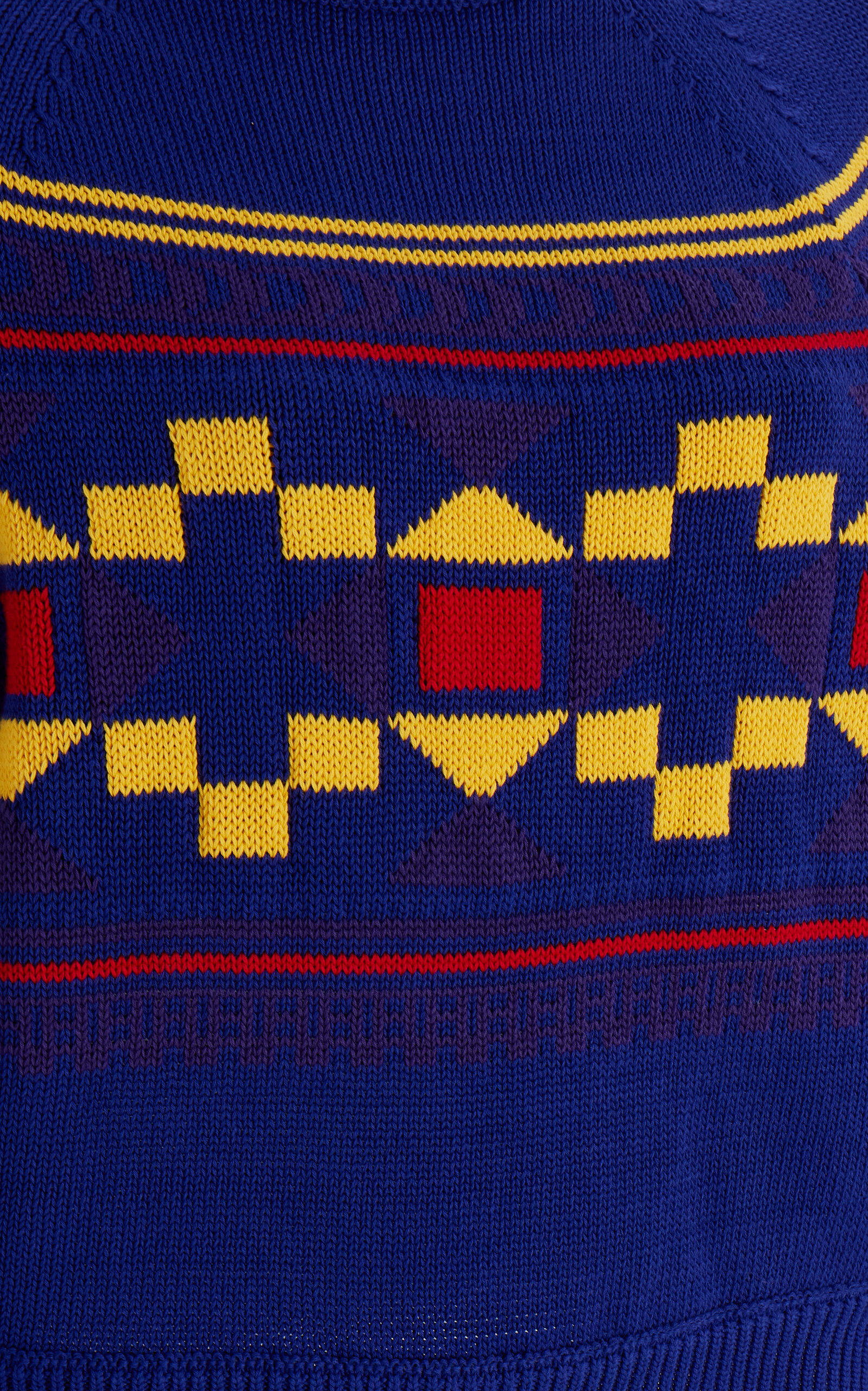 Lara Fair Isle Knit Cotton Sweater navy - 5