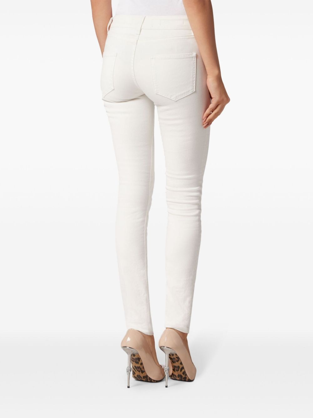 logo-buttoned jeggings - 3
