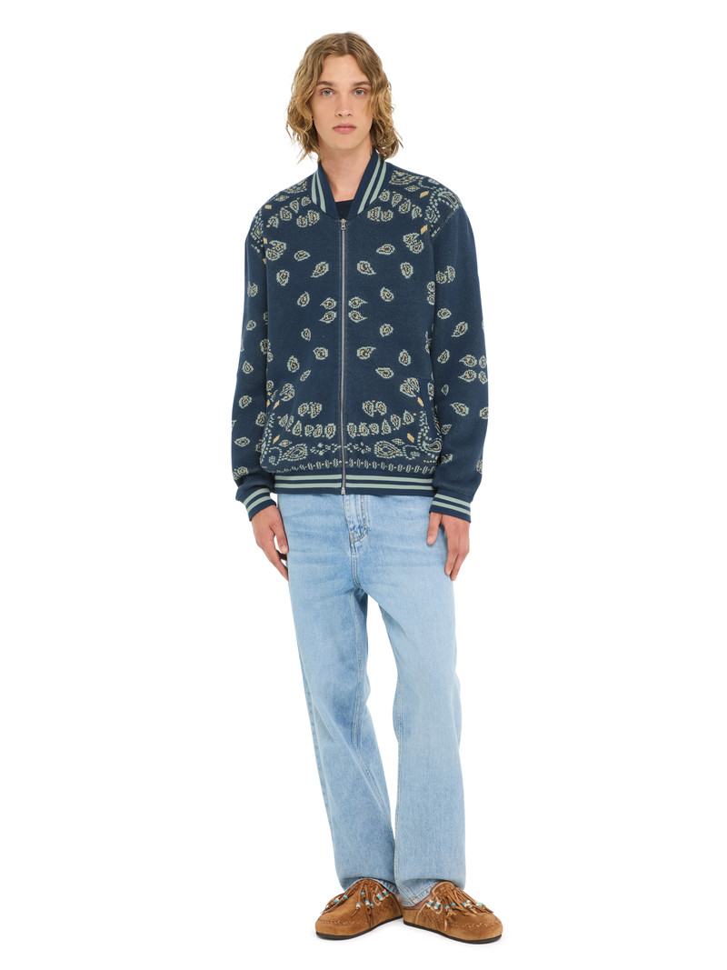 Bandana Piquet Jacquard Bomber Jacket 4