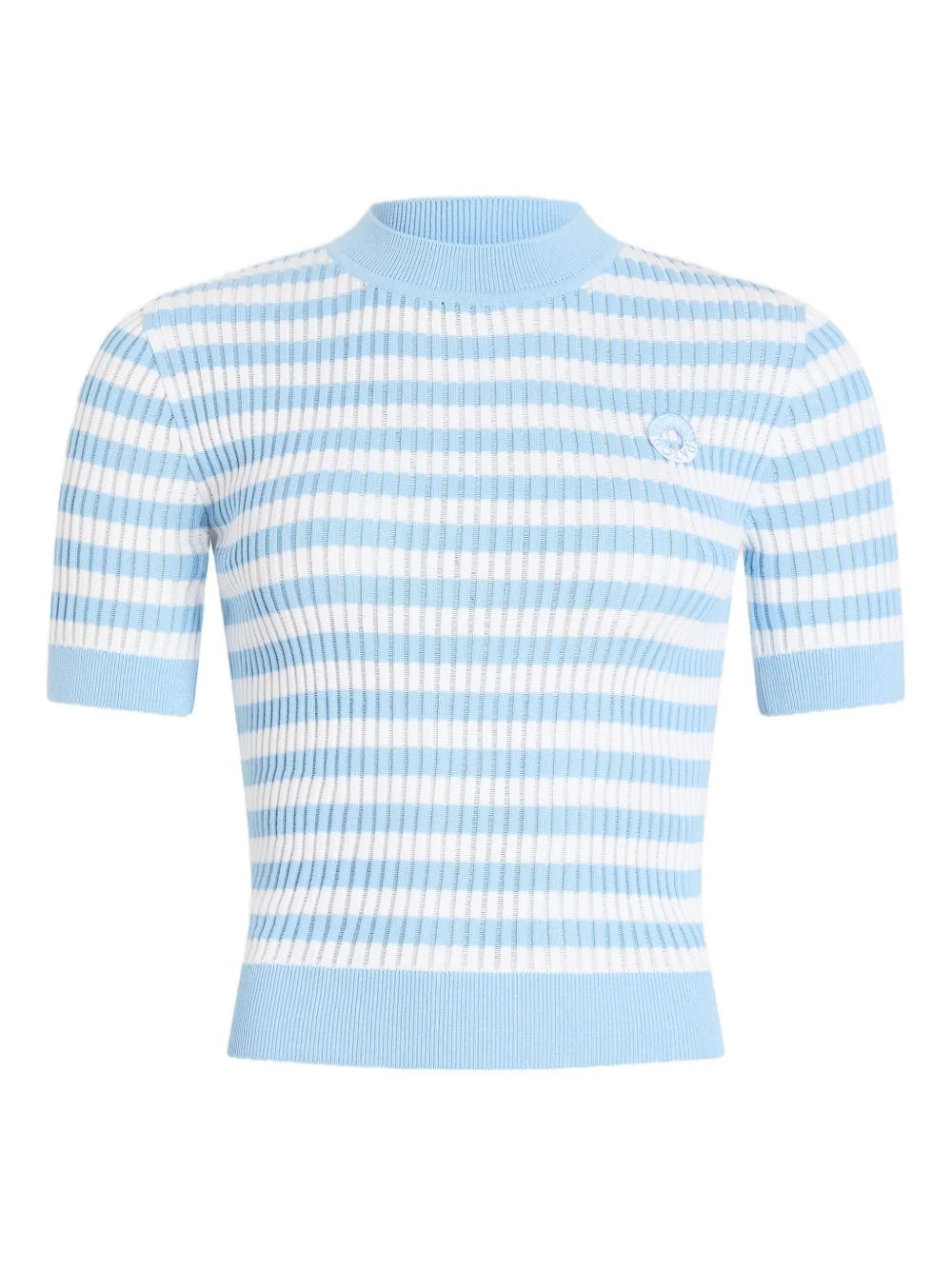 striped-pattern ribbed top - 1