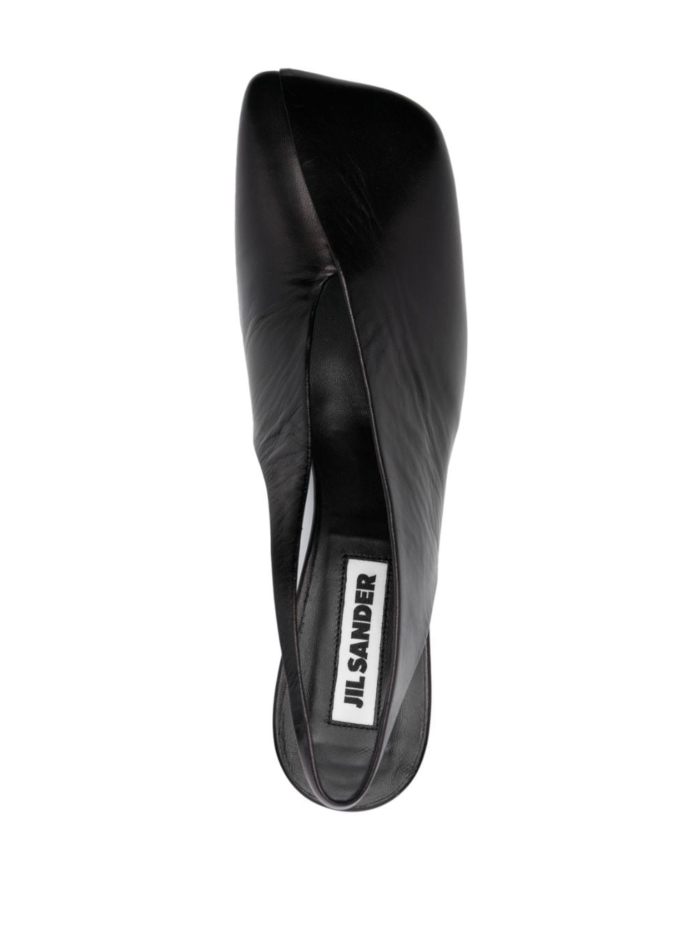 75mm square-toe leather pumps - 4