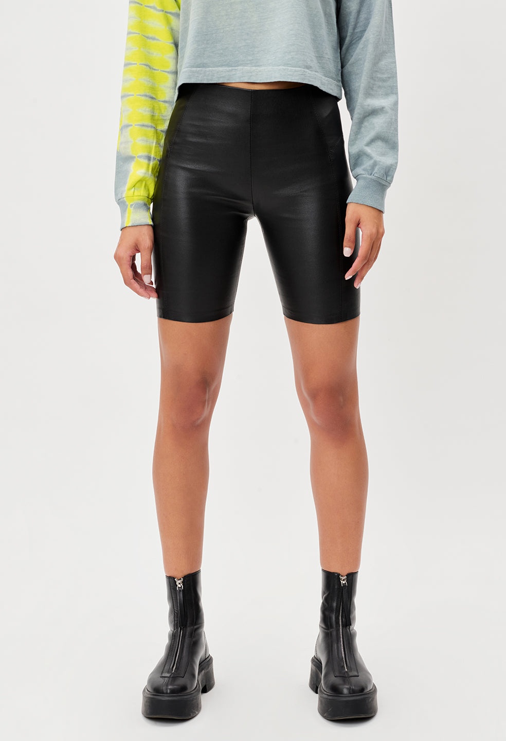 LEATHER BIKER SHORT - 7