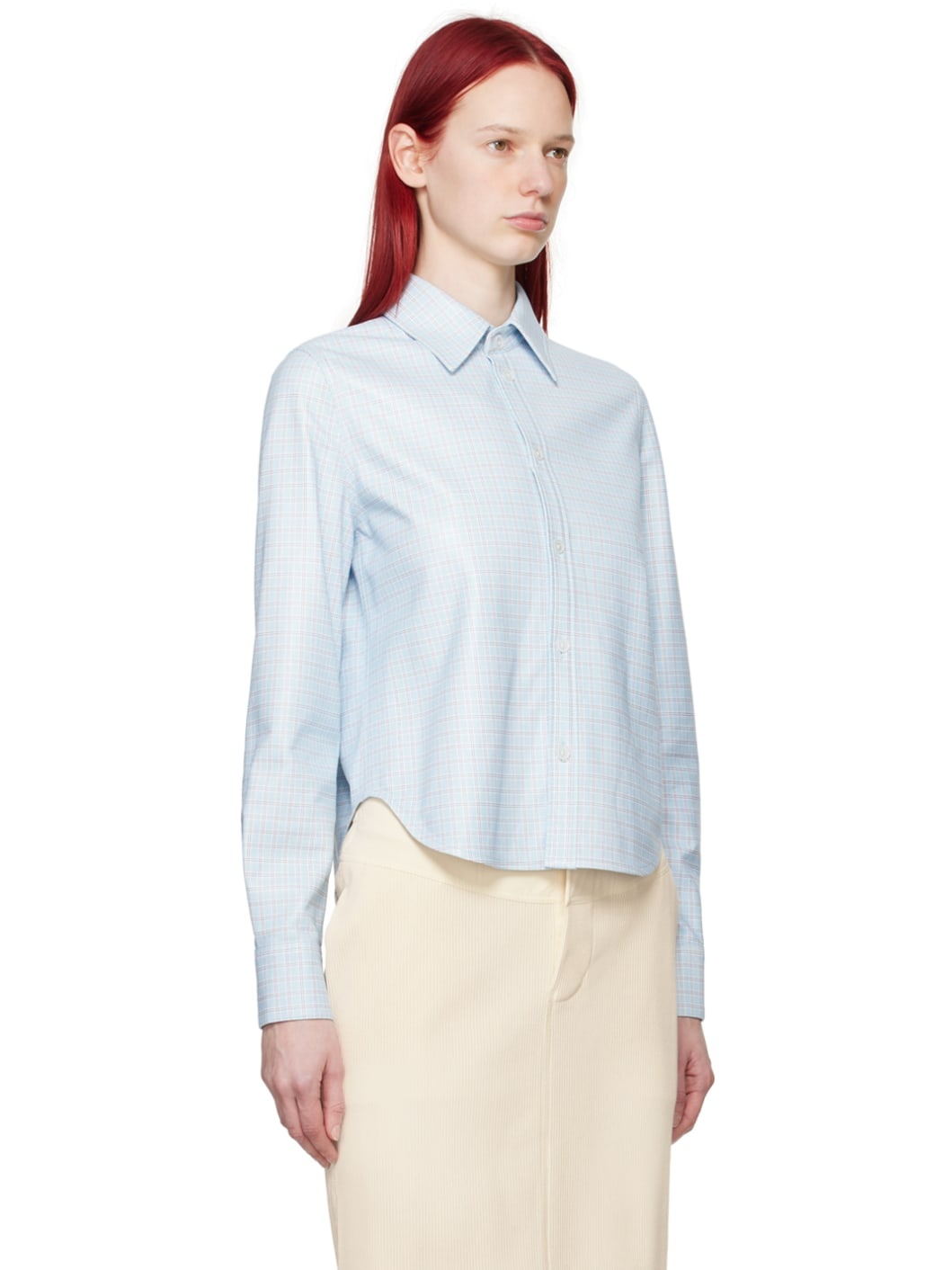 Blue Printed Leather Shirt - 2