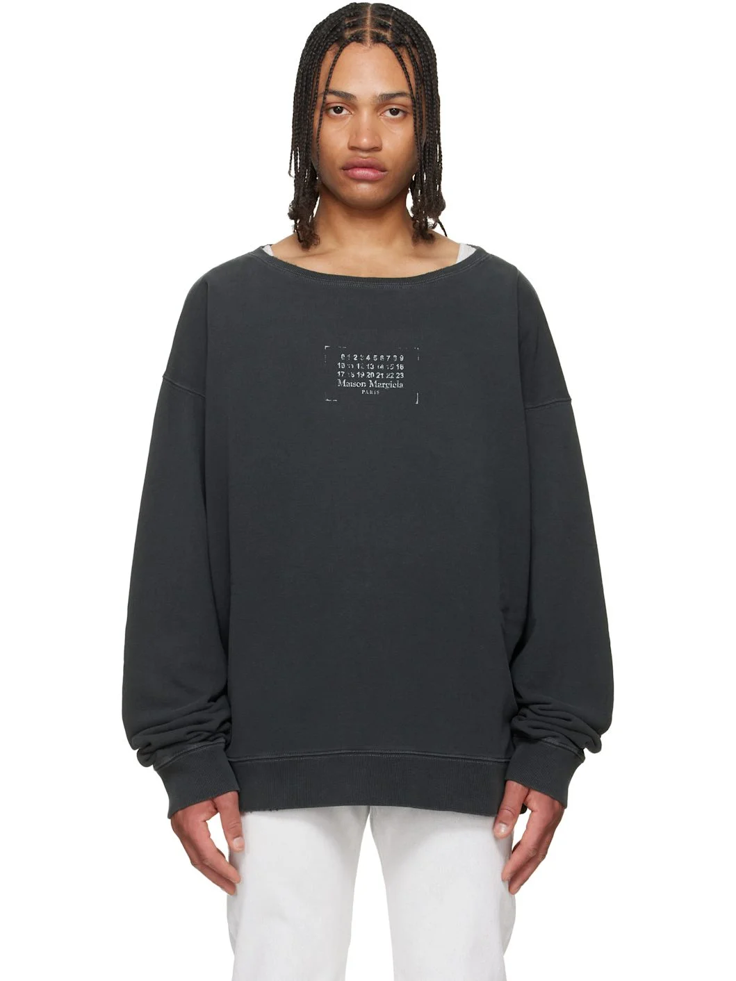 Black Printed Logo Sweatshirt - 1