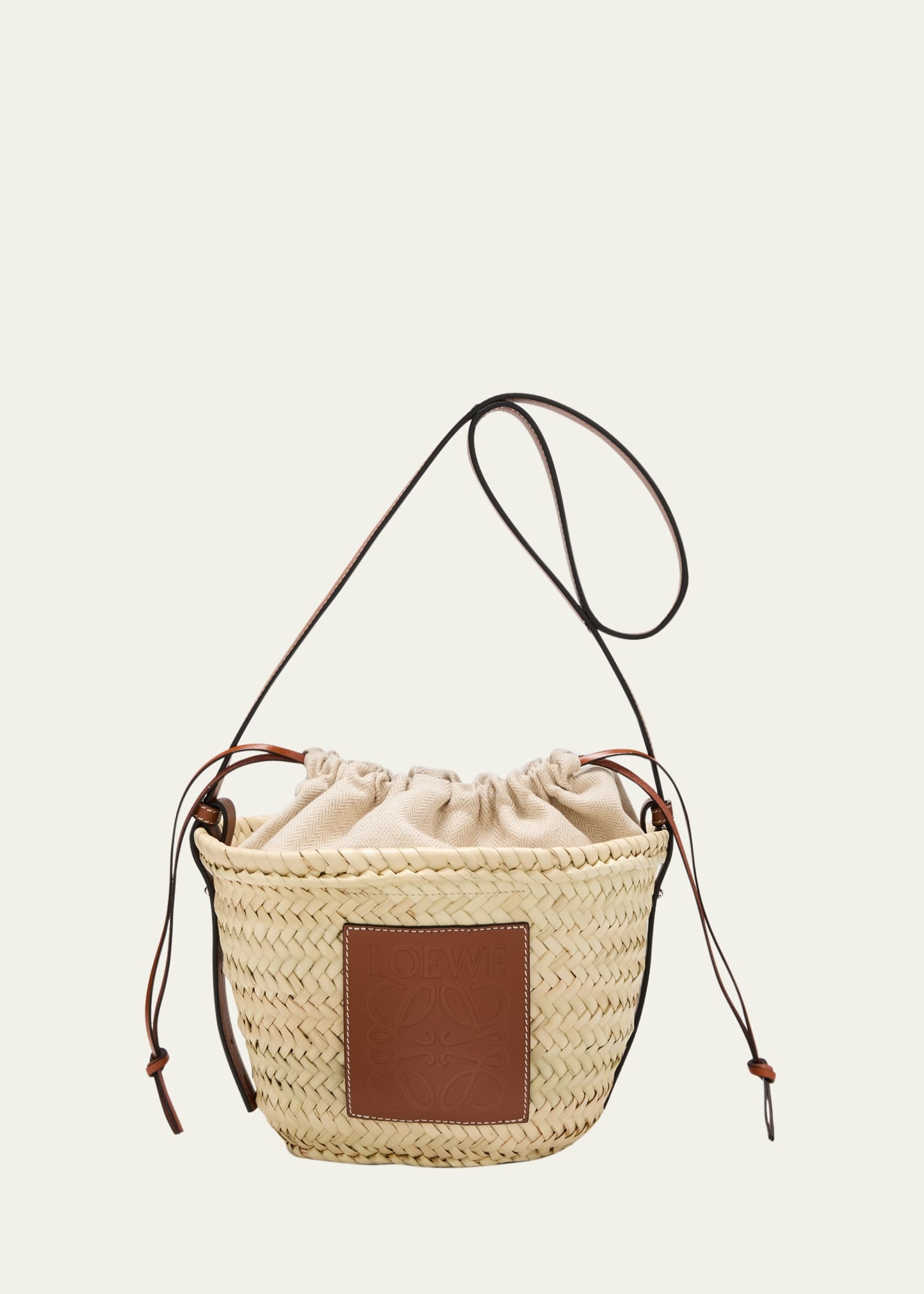 x Paula’s Ibiza Drawstring Straw Bucket Bag - 1