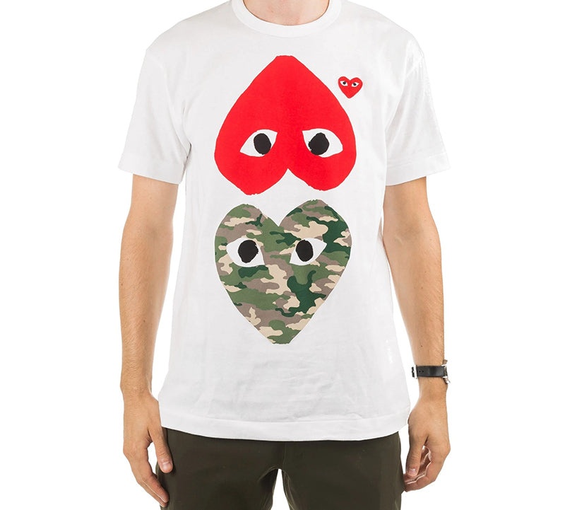 COMME des GARCONS PLAY Camouflage Logo Printing Short Sleeve Tee 'White' AZ-T248-051-1 - 2