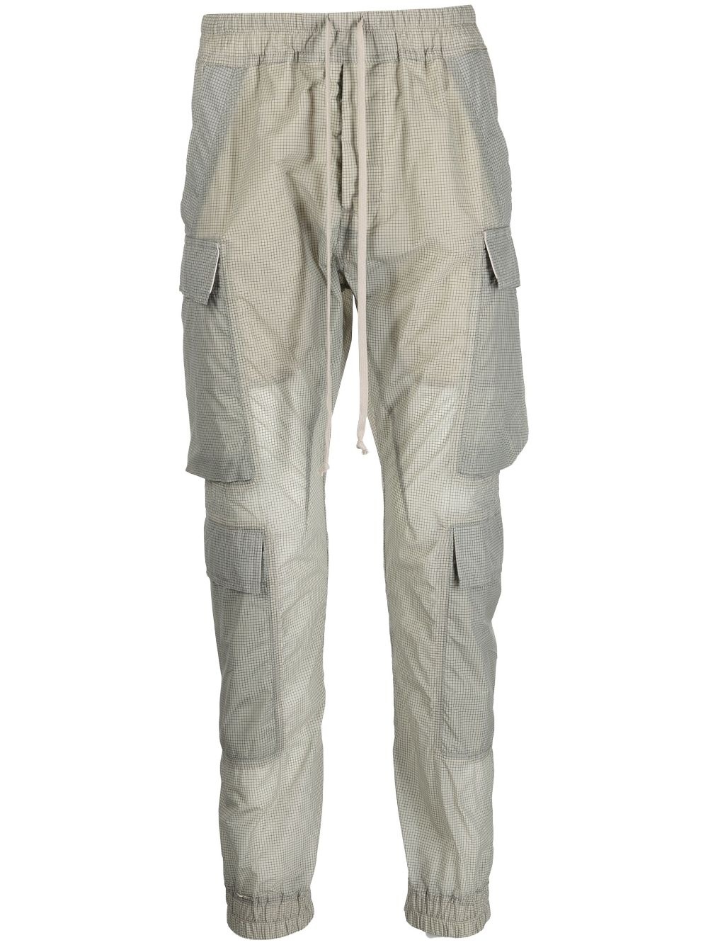 drawstring-waist skinny-cut cargo pants - 1