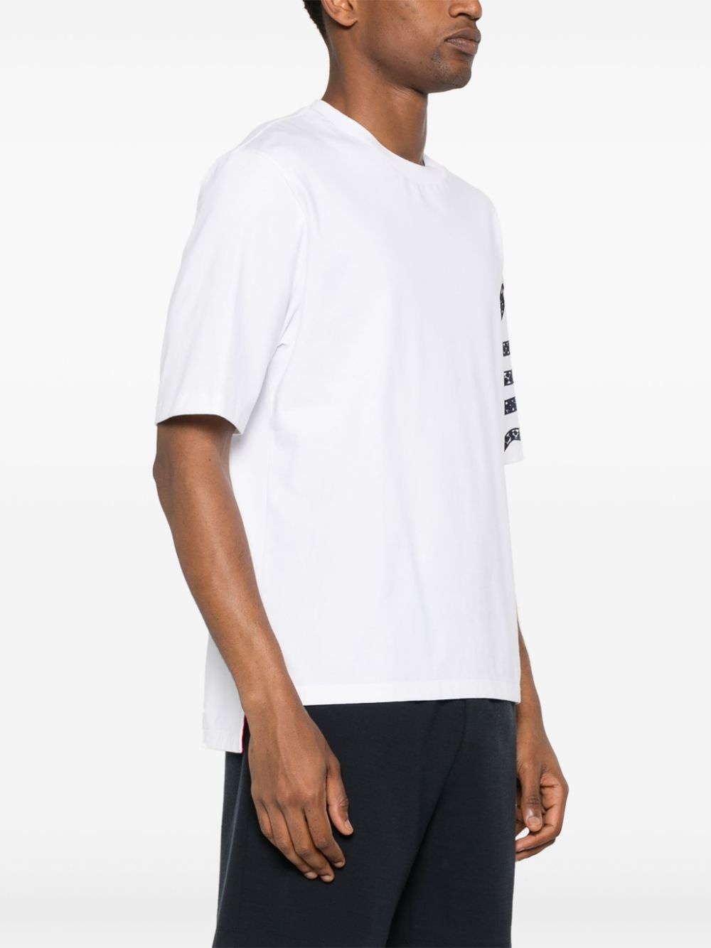 snake-embroidery cotton T-shirt - 3