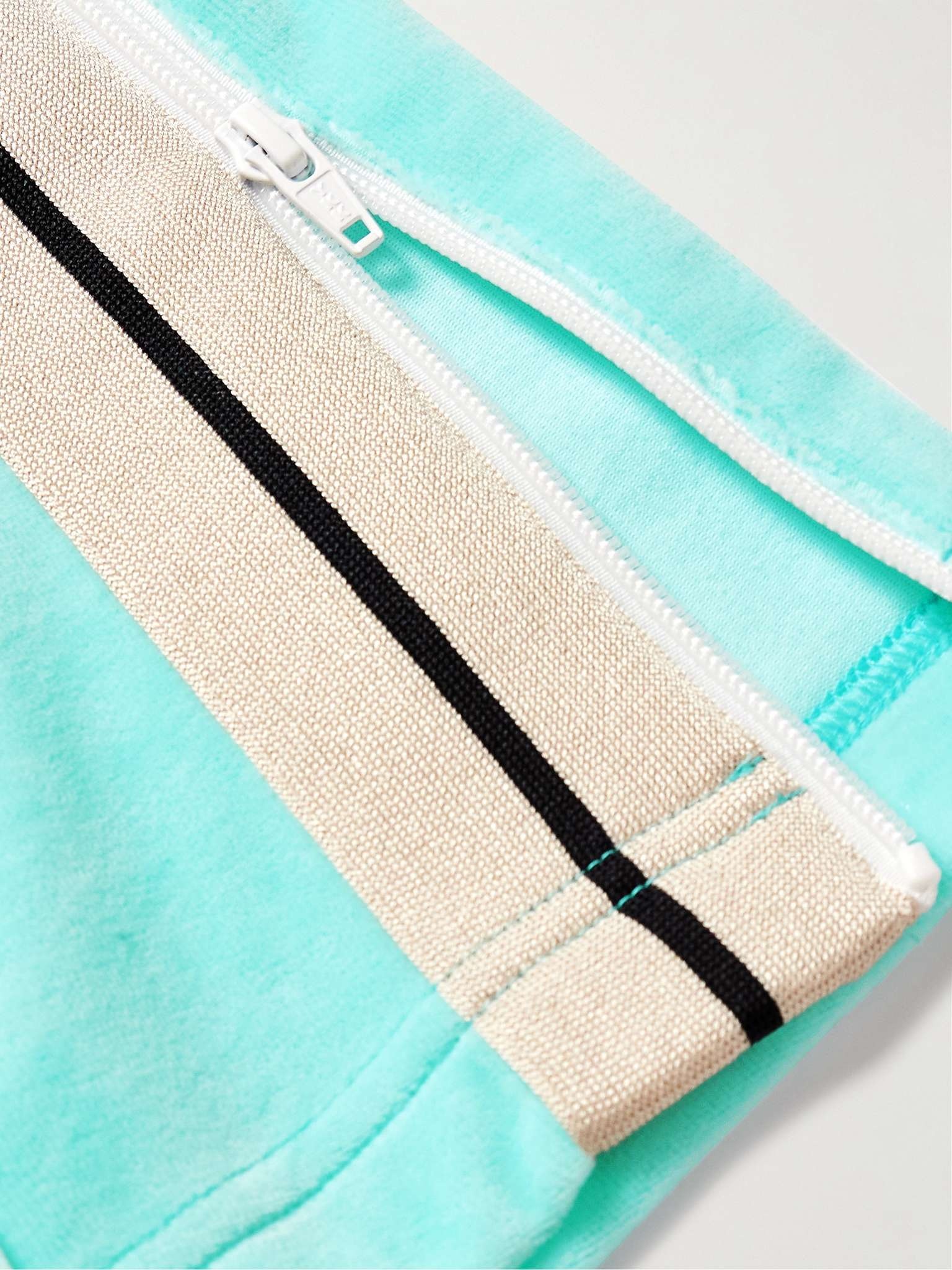 Tapered Logo-Embroidered Striped Cotton-Blend Chenille Track Pants - 5