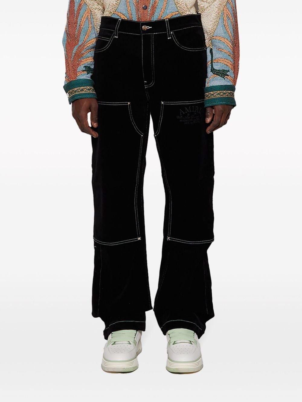 logo-embroidered carpenter trousers - 3