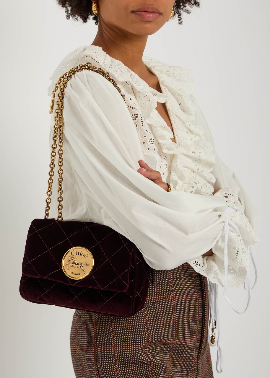 Chloe Heritage Quilted Velvet Shoulder bag - 5