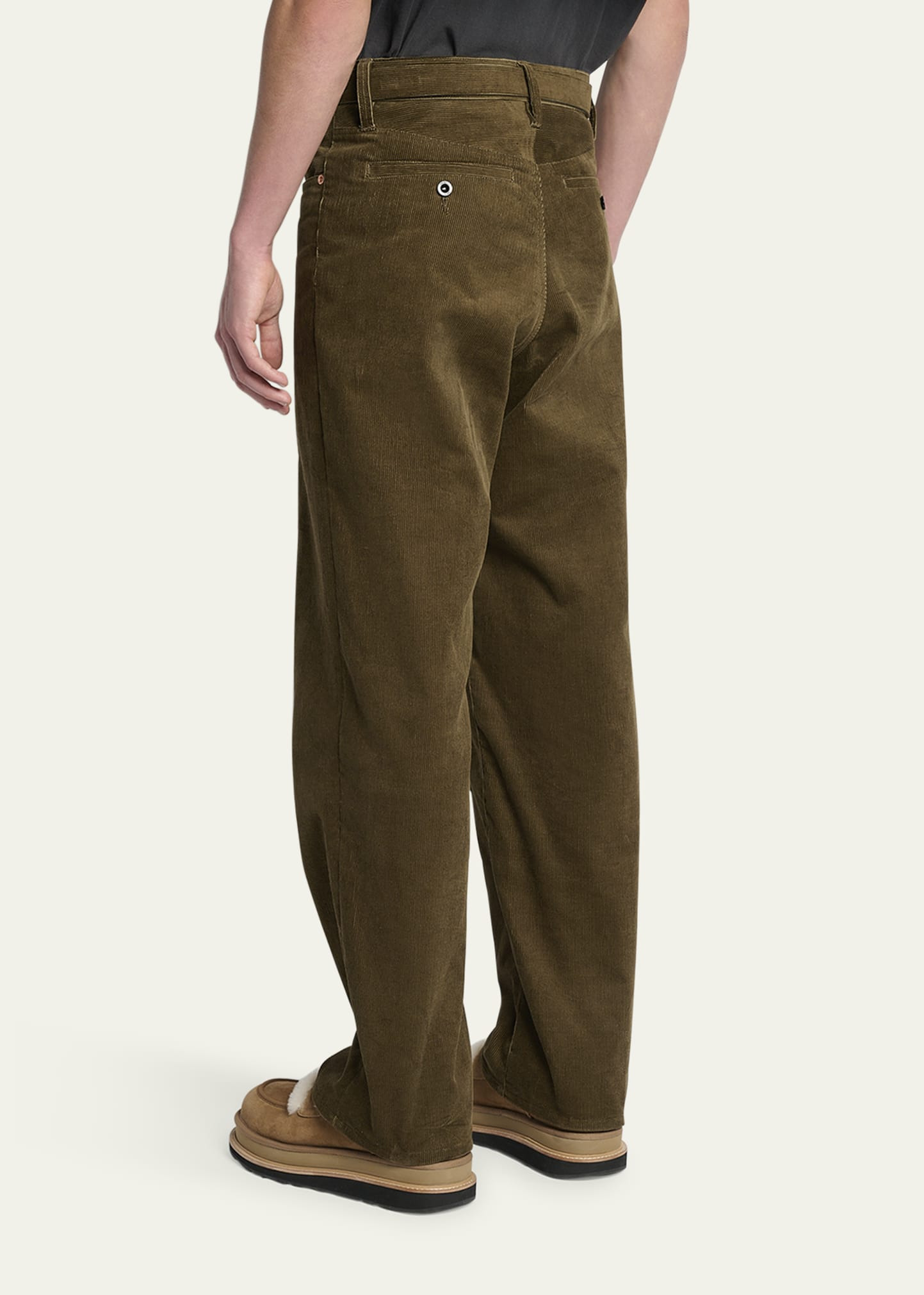 Men's Corduroy Belted Straight-Leg Pants - 3