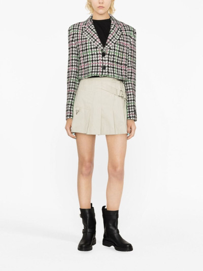 MSGM cropped houndstooth single-breasted blazer outlook