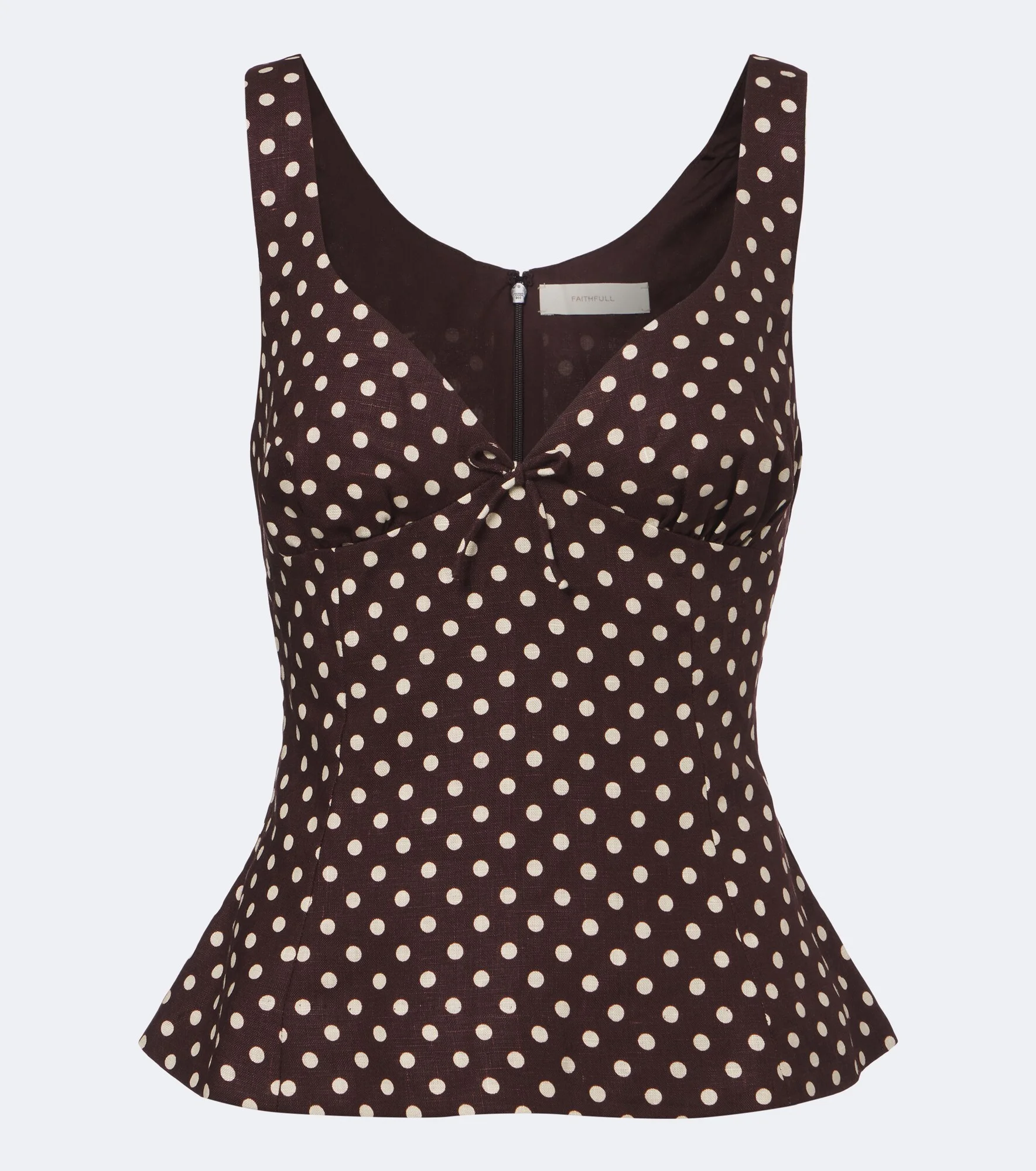 Martuba polka-dot peplum linen top - 1