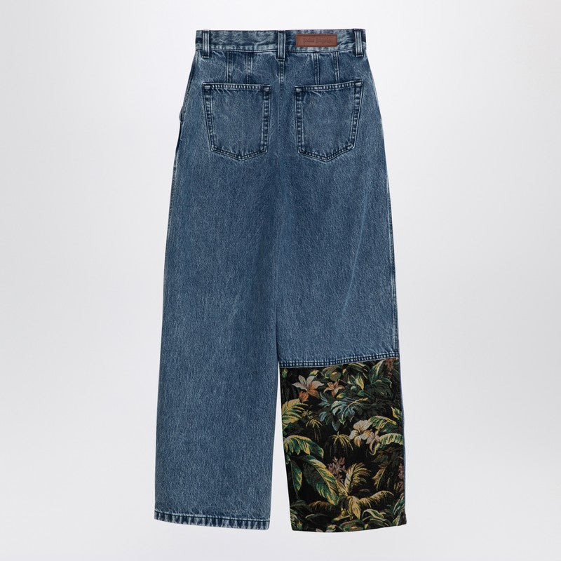 BAGGY JEANS WITH JUNGLE INSERT - 2