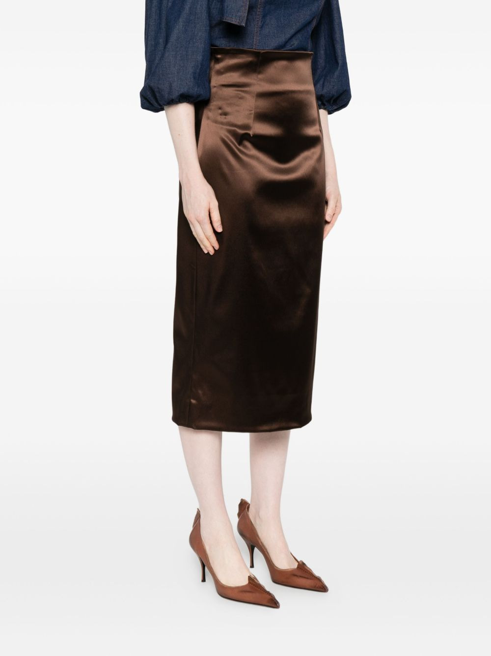 satin midi skirt - 3