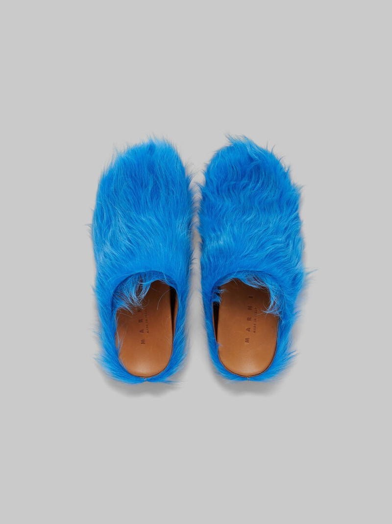 BLUE LONG-HAIR CALFSKIN FUSSBETT SABOT 4